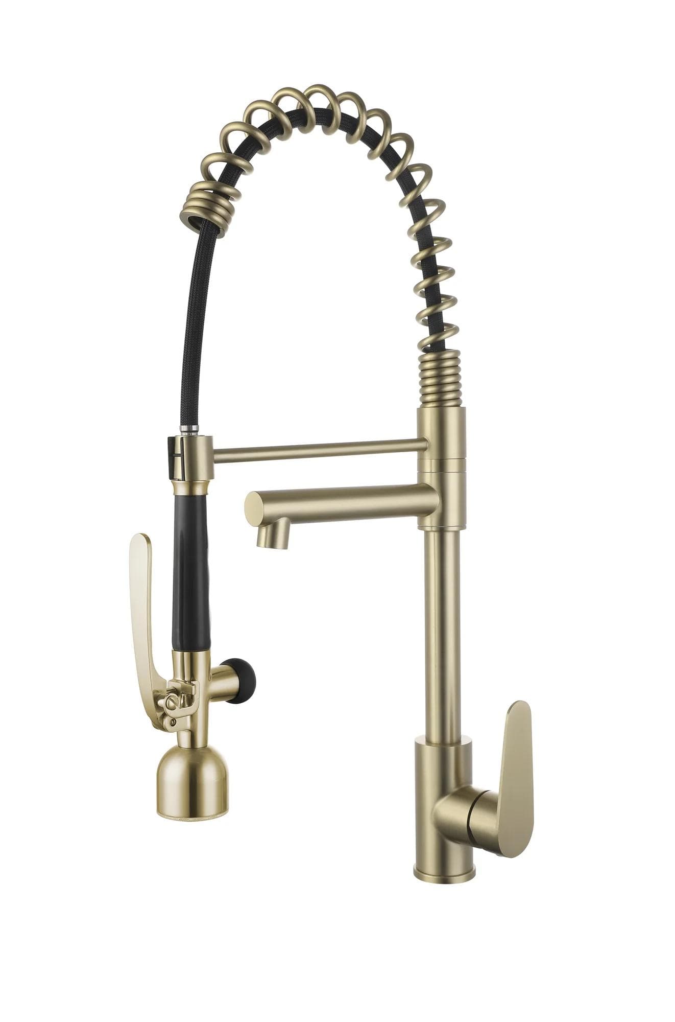 C2-375 brushed gold SUS304 LED pre-rinse kitchen faucet