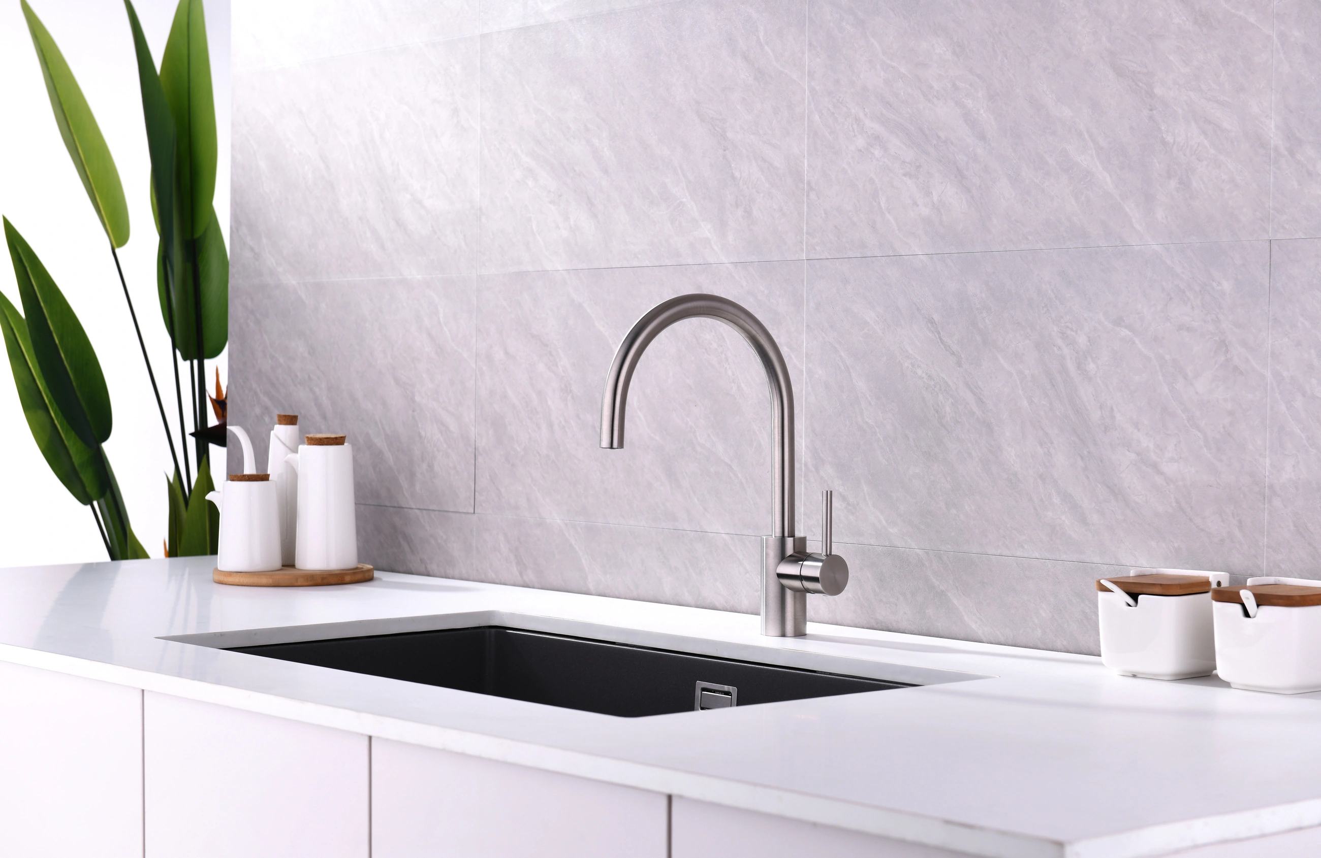 C1-EK192 kitchen faucet in a catalog kitchen setting; application reference